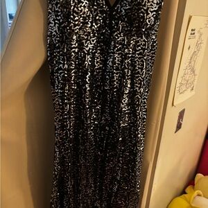 Black and Silver Sequin Dress